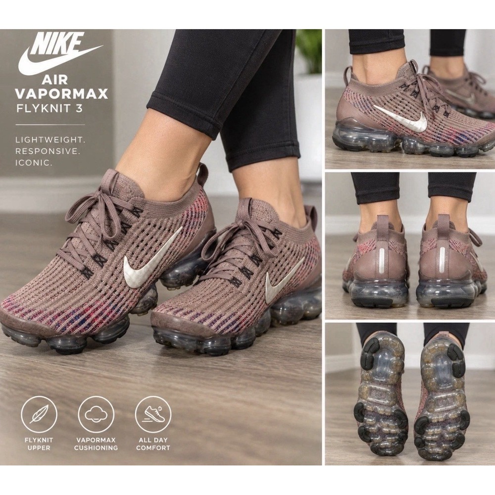 Nike Air VaporMax Flyknit 6.5 Women's Low Top Lace-Up Plum Eclipse AJ6910-200